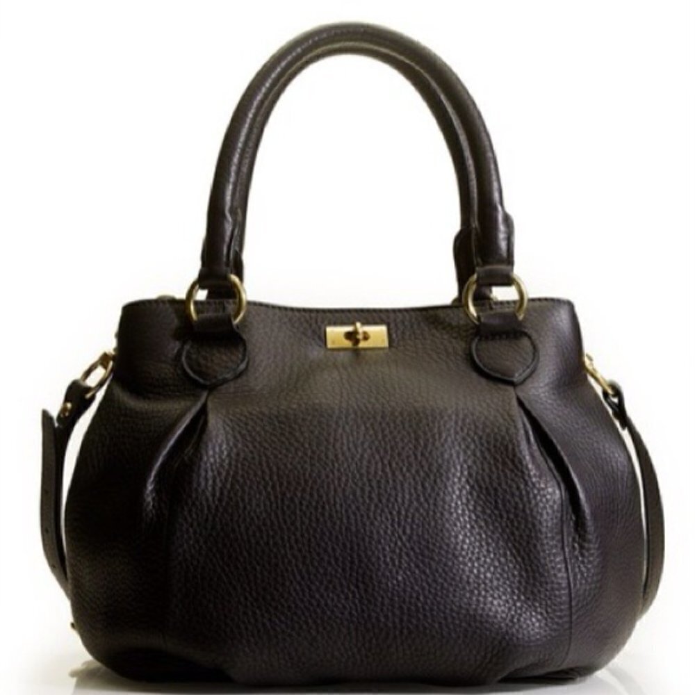 J. Crew Black Pebbled Leather Hobo Satchel